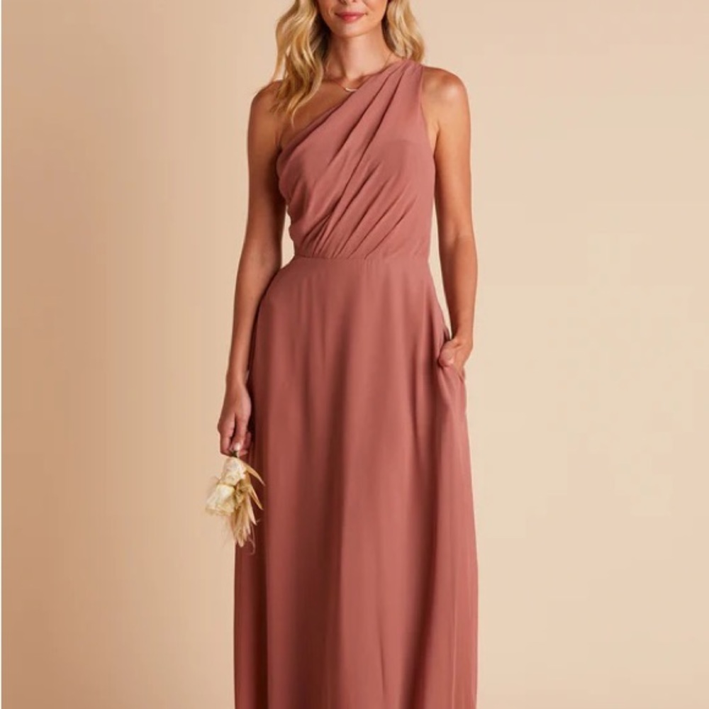 Birdy Grey Kira One Shoulder Bridesmaids Dress Desert Rose